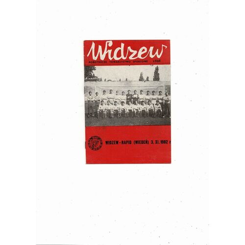 Widzew Lodz v Rapid Vienna European Cup Football Programme 1982/83