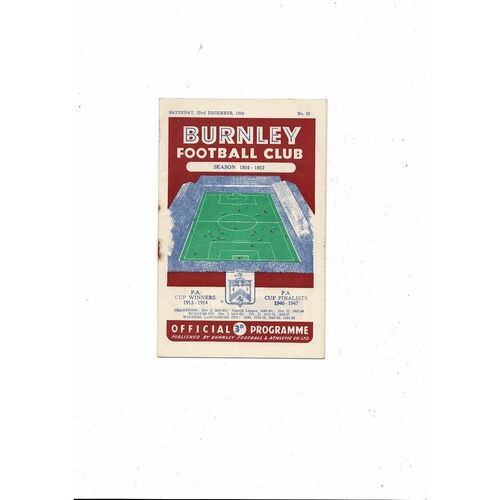 1956/57 Burnley v Cardiff City Football Programme