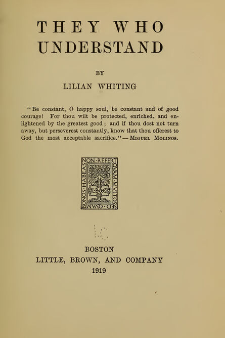 1919 | They Who Understand