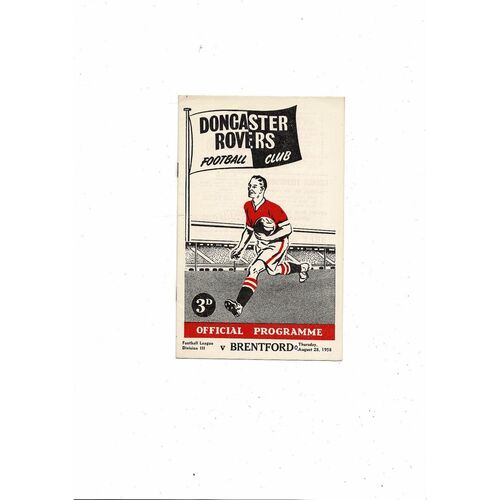 1958/59 Doncaster Rovers v Brentford Football Programme