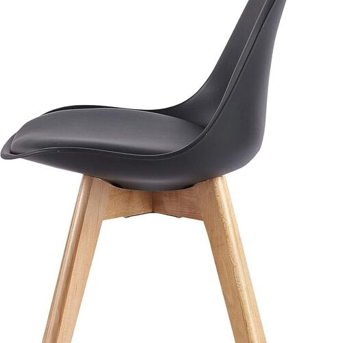 mcc direct Set of 4 Dining Chairs Wooden Legs Soft Cushion Pad Stylish DELUXE Retro Lounge Dining Office EVA