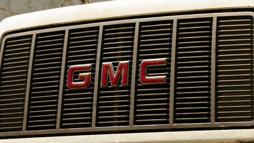 GMC emblem on the front of a truck.