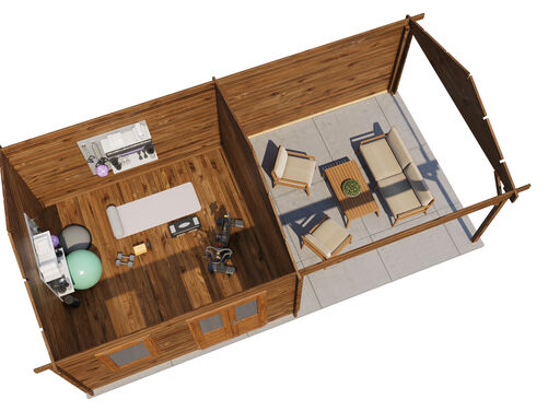 400cm x 400cm + 400cm Veranda