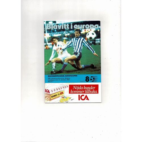 Gothenburg v Beveren European Cup Football Programme 1984/85