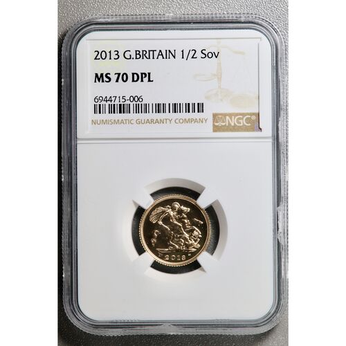 2013 Queen Elizabeth 11 gold half sovereign