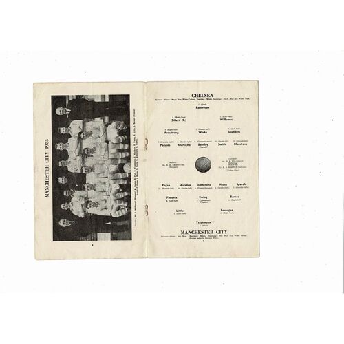 1955/56 Chelsea v Manchester City Football Programme