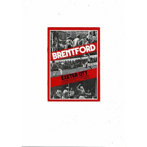 1975/76 Brentford v Exeter City Football Programme