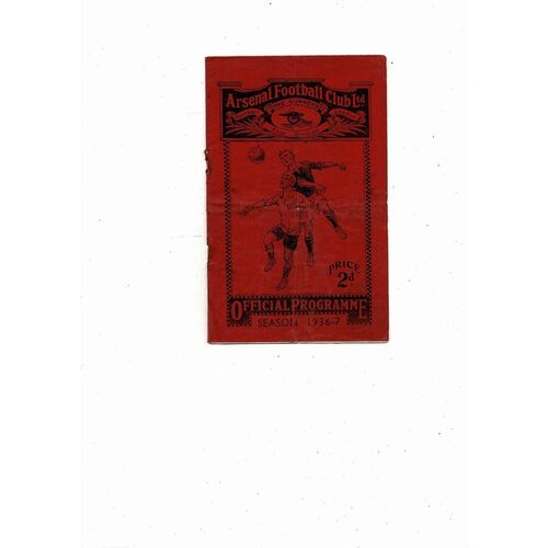 1936/37 Arsenal v Everton Football Programme