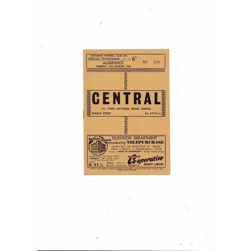 1963/64 Southport v Aldershot Football Programme