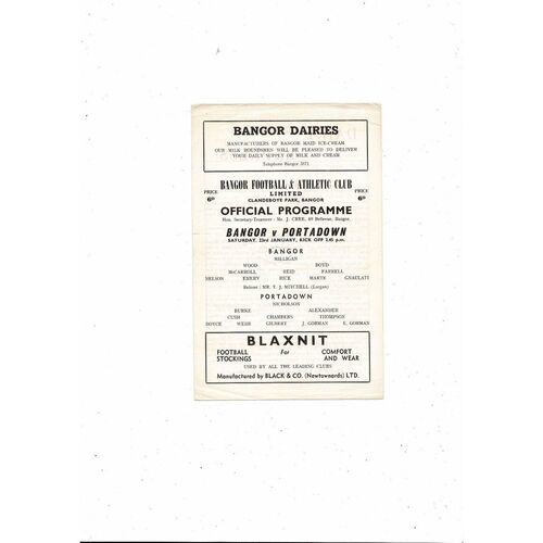 Bangor Home Football Programmes