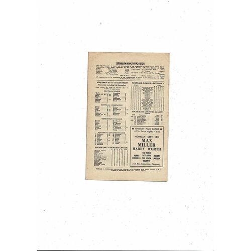 1959/60 Arsenal v Bolton Wanderers Football Programme