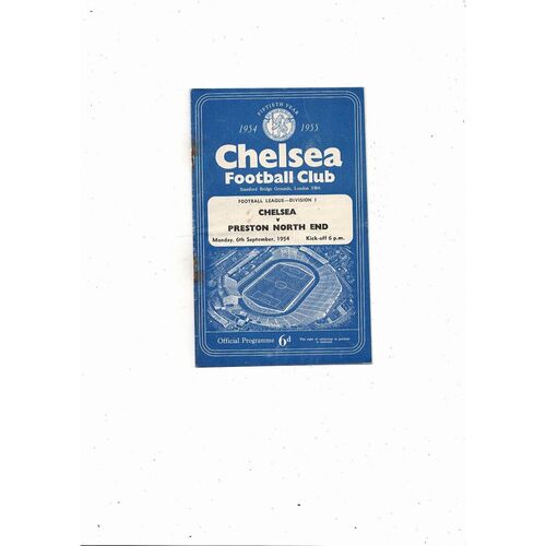 1954/55 Chelsea v Preston Championship Season Football Programme