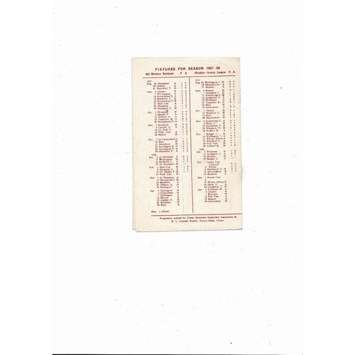 1957/58 Crewe Alexandra v York City Football Programme