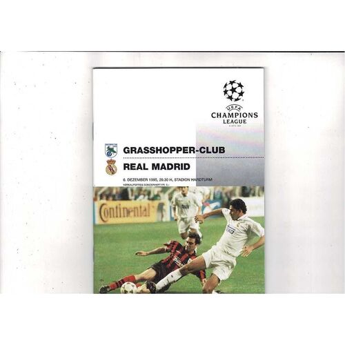 Grasshopper Zurich v Real Madrid UEFA Champions League Football Programme 1995/96