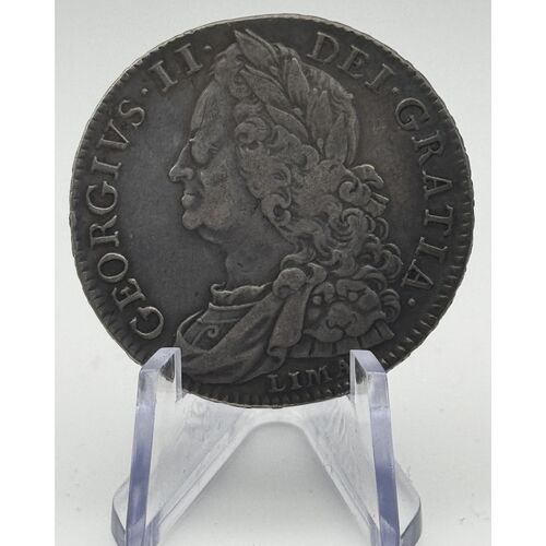 1745 George 11 Lima silver half crown coin