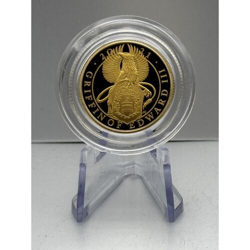 2021 Gold 1/4 Ounce Proof Queens Beast Griffin of Edward