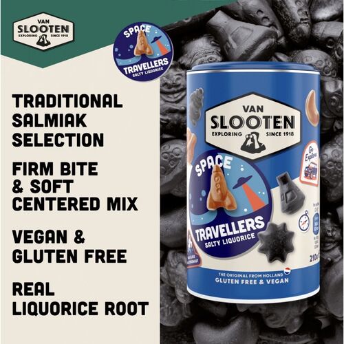 Van Slooten Space Travellers Salty Liquorice Rockets 210g