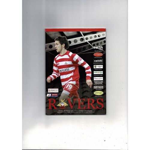 Doncaster Rovers v Crewe Alexandra Johnstones Pain Football Programme 2006/07