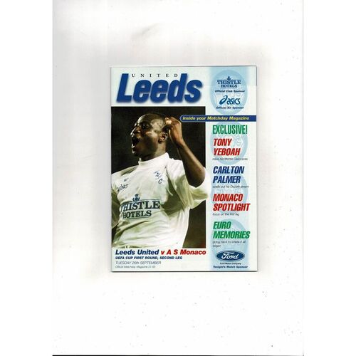 Leeds United V AS Monaco UEFA Cup Football Programme 1995/96