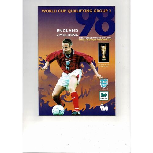 1997 England v Moldova Football Programme