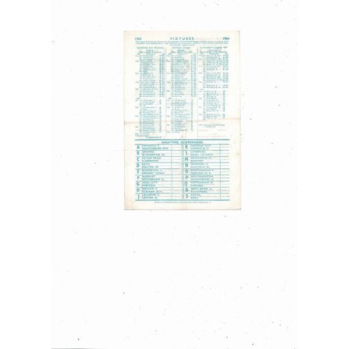 Manchester City v Blackpool Central League Football Programme 1963/64