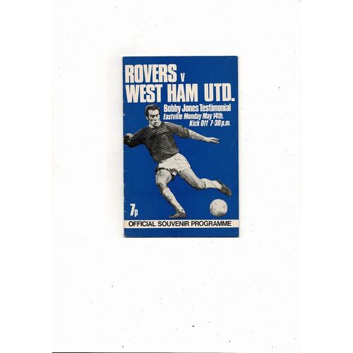 Bristol Rovers v West Ham United Bobby Jones Testimonial Programme 1972/73