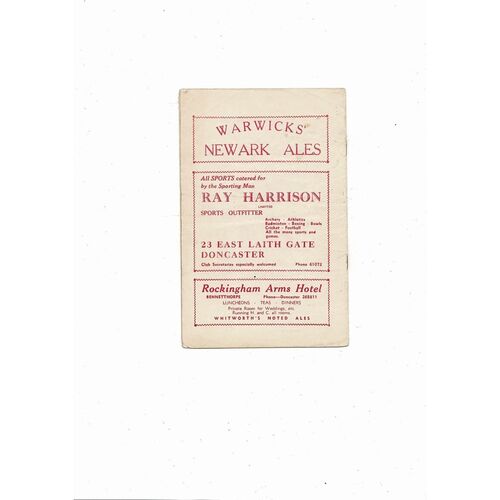 1955/56 Doncaster Rovers v Lincoln City Football Programme