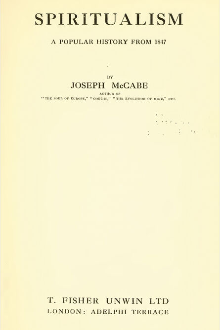 1920 | Spiritualism a Popular History