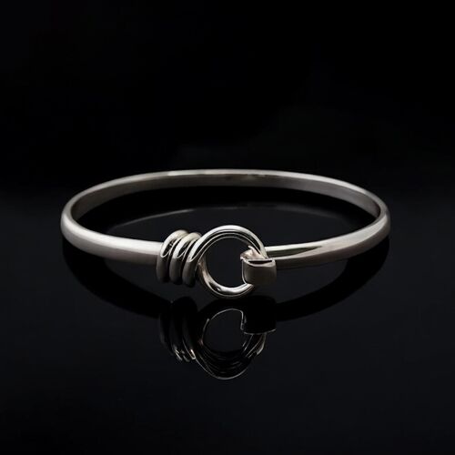 Sterling silver hook bangle