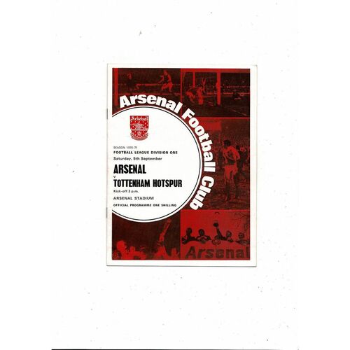 1970/71 Arsenal v Tottenham Hotspur Football Programme