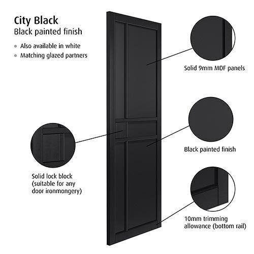 City Black Pocket Door