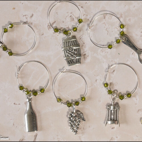 'Wine theme' Wine Glass Charms