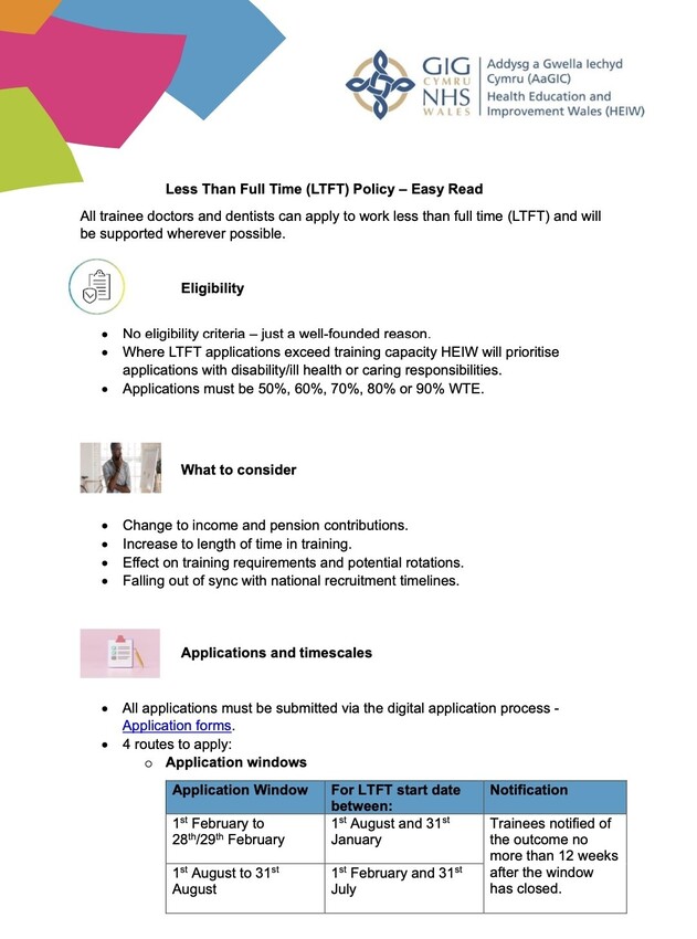 Less than Full Time Training LTFT