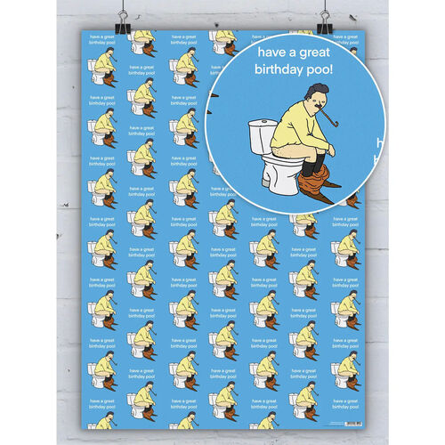 Funny Gift Wrap - Birthday Poo