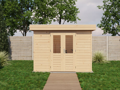3.0mtr x 3.0mtr 28mm walled Flat Roof Cabin