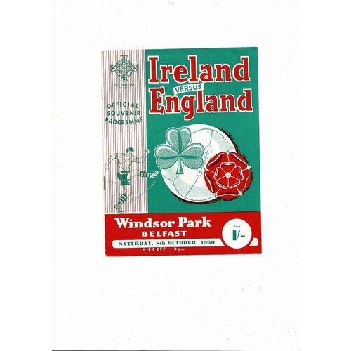1960 Northern Ireland v England Football Programme