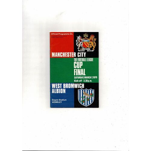 1970 Manchester City v West Bromwich Albion League Cup Final Programme + Review