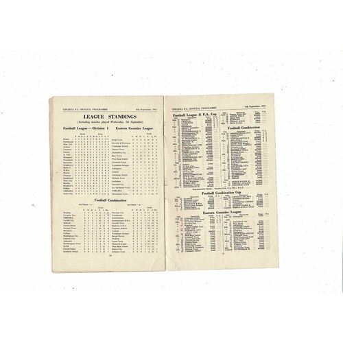 1951/52 Chelsea v Fulham Football Programme