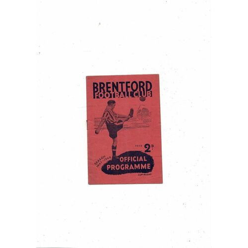 1947/48 Brentford v Cardiff City Football Programme