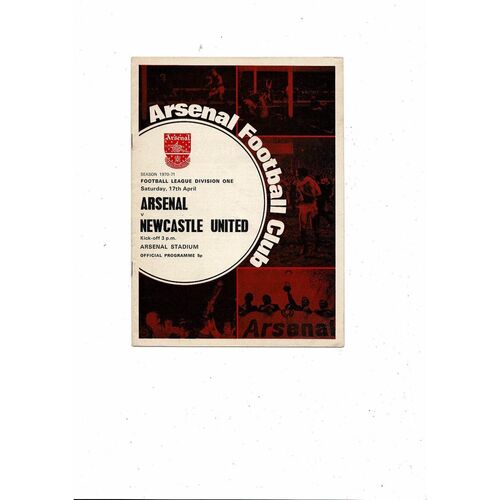 1970/71 Arsenal v Newcastle United Football Programme