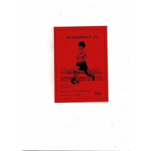 Deveronvale v Coventry City Friendly Football Programme 1984/85