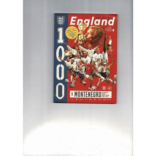 2019 England v Montenegro Football Programme + Press Cuttings