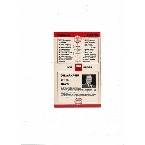 1978/79 Liverpool v Everton Football Programme