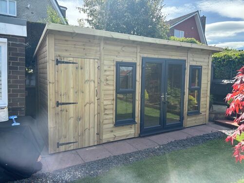 #PVC017 16x8 Pent Summer House Combi
