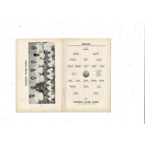 Chelsea v Esporte Clube Bahia Friendly Football Programme 1956/57