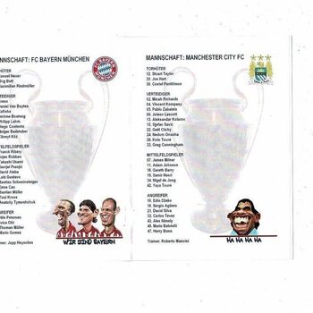 FC Bayern Munich v Manchester City Champions League Unofficial Football Programme 2011/12