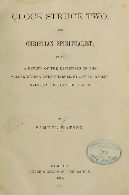 1873 | The Clock Struck Two