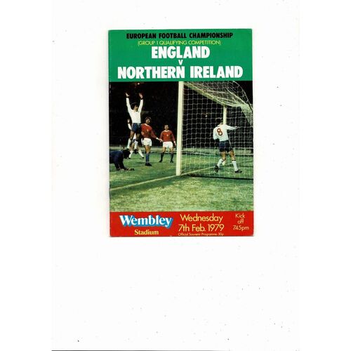 1979 England v Northern Ireland Football Programme