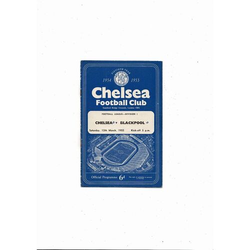 1954/55 Chelsea v Blackpool Championship Season Football Programme