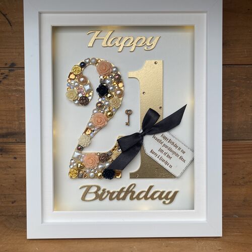 LED Happy 21 st birthday frame